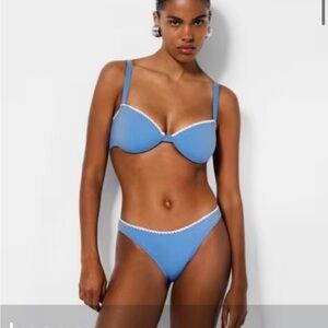 NWT Reformation Bikini Blue—Top Size Large, Bottoms Size Medium